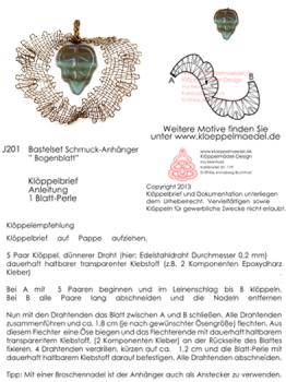 201 Klöppelschmuck Bastelset „Bogenblatt“